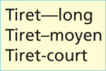 Tiret long, tiret moyen, tiret court